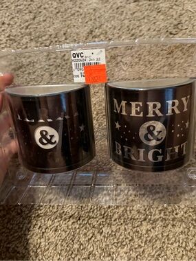 QVC Black "Merry & Bright" Decorative plug in Set with Silver Accents
